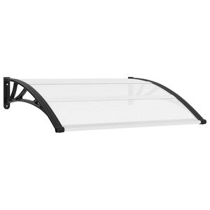 vidaXL Vchodov&aacute; stř&iacute;&scaron;ka čern&aacute; a průhledn&aacute; 120 x 75 cm polykarbon&aacute;t