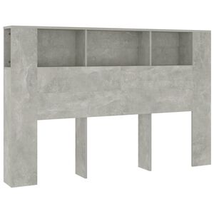 vidaXL Čelo postele s &uacute;ložn&yacute;m prostorem betonově &scaron;ed&eacute; 160x18,5x104,5cm