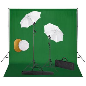 vidaXL Foto studio set se světly, de&scaron;tn&iacute;ky, pozad&iacute;m a odraznou deskou