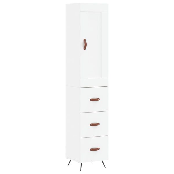 vidaXL Skř&iacute;ň highboard b&iacute;l&aacute; 34,5 x 34 x 180 cm kompozitn&iacute; dřevo
