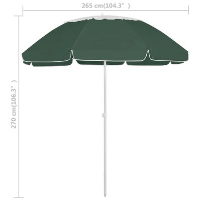 vidaXL Plážový slunečník zelený 300 cm
