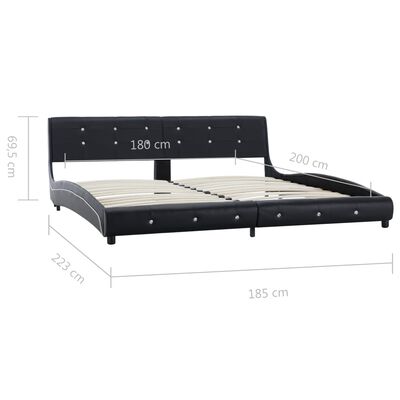 vidaXL Rám postele černý umělá kůže 180 x 200 cm