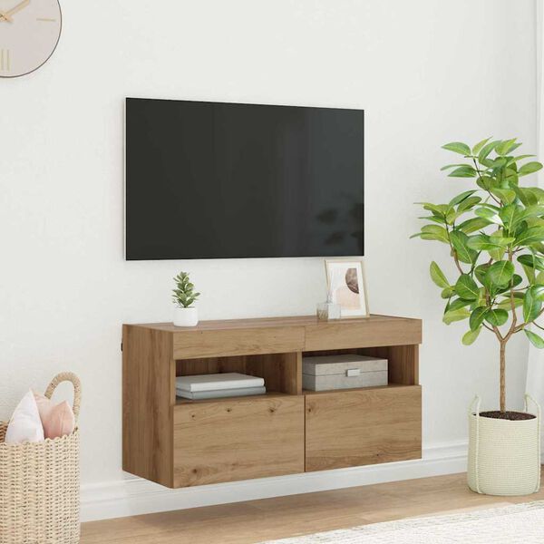 vidaXL TV wall cabinet Artisanový dub 80 x 30 x 40 cm kompozitní dřevo
