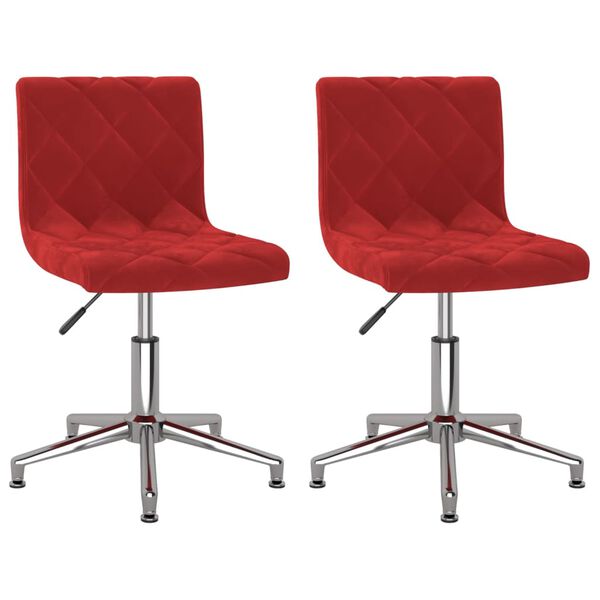 vidaXL Otočn&eacute; j&iacute;deln&iacute; židle 2 ks v&iacute;nov&eacute; samet