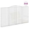 vidaXL Klenut&eacute; gabionov&eacute; ko&scaron;e 10ks 400x30x220/240cm pozinkovan&eacute; železo