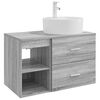 vidaXL Sada koupelnov&eacute;ho n&aacute;bytku 2 pcs &Scaron;ed&yacute; Sonoma Kompozitn&iacute; dřevo