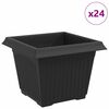 vidaXL Čtvercov&yacute; květin&aacute;č 24 ks Čern&aacute; 23 x 23 x 17,5 cm Plast