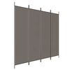 vidaXL 4d&iacute;ln&yacute; parav&aacute;n antracitov&yacute; 200x220 cm textil
