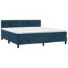 vidaXL Box spring postel s matrac&iacute; tmavě modr&aacute; 160x200 cm samet