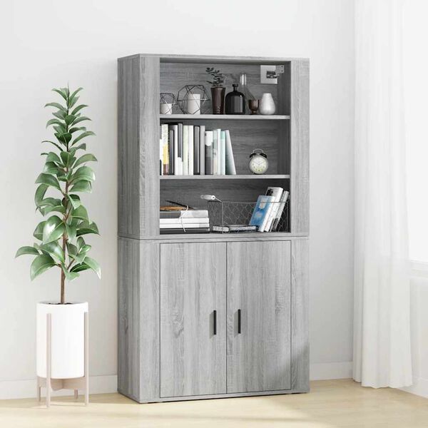 vidaXL Skř&iacute;ň highboard &scaron;ed&aacute; sonoma kompozitn&iacute; dřevo