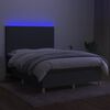 vidaXL Box spring postel s matrac&iacute; a LED tmavě &scaron;ed&aacute; 140x190 cm textil