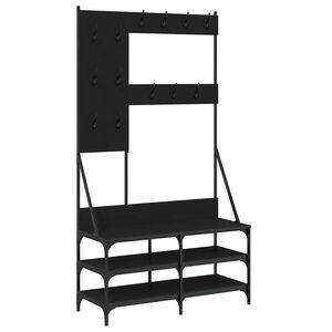 vidaXL Stojan na oblečen&iacute; s prostorem pro obuv čern&yacute; 100 x 40 x 184 cm