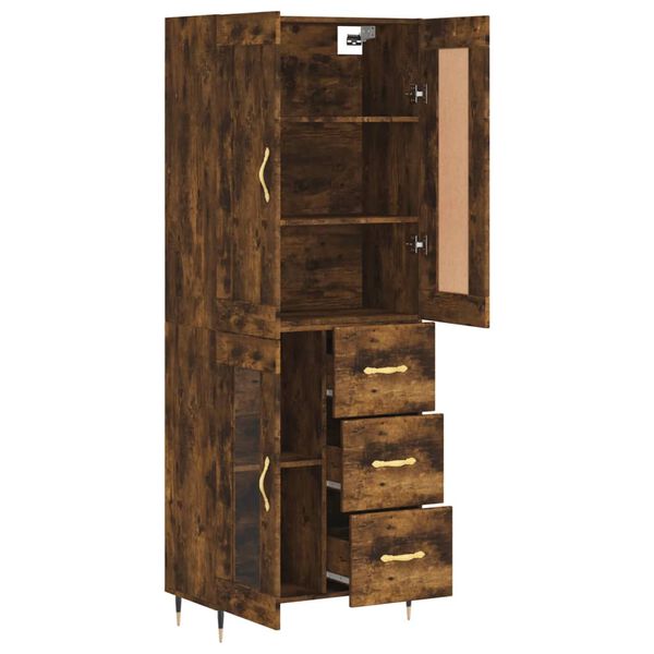vidaXL Skř&iacute;ň highboard kouřov&yacute; dub 69,5 x 34 x 180 cm kompozitn&iacute; dřevo