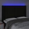 vidaXL Čelo postele s LED čern&eacute; 147 x 16 x 118/128 cm textil