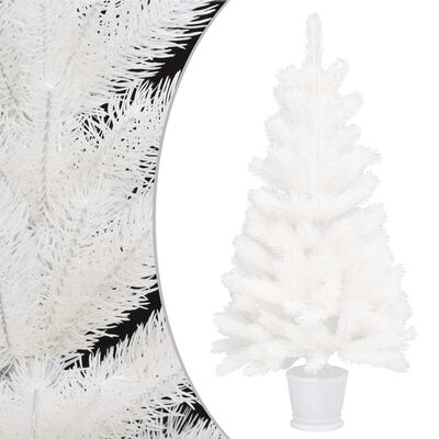 vidaXL Umělý vánoční stromek s realistickým jehličím bílý 90 cm