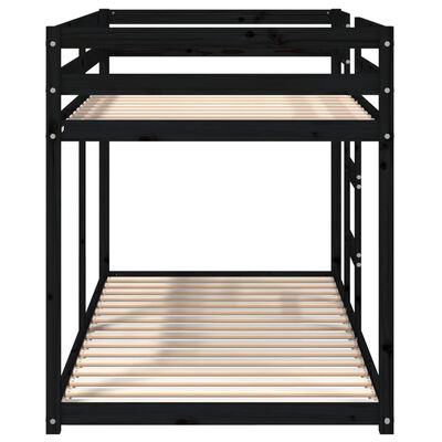vidaXL Patrová postel černá 90 x 190 cm masivní borové dřevo