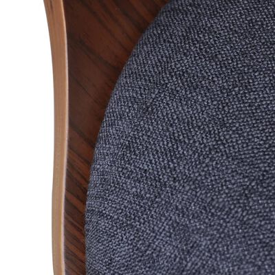vidaXL Jídelní židle 2 ks tmavě šedé ohýbané dřevo a textil