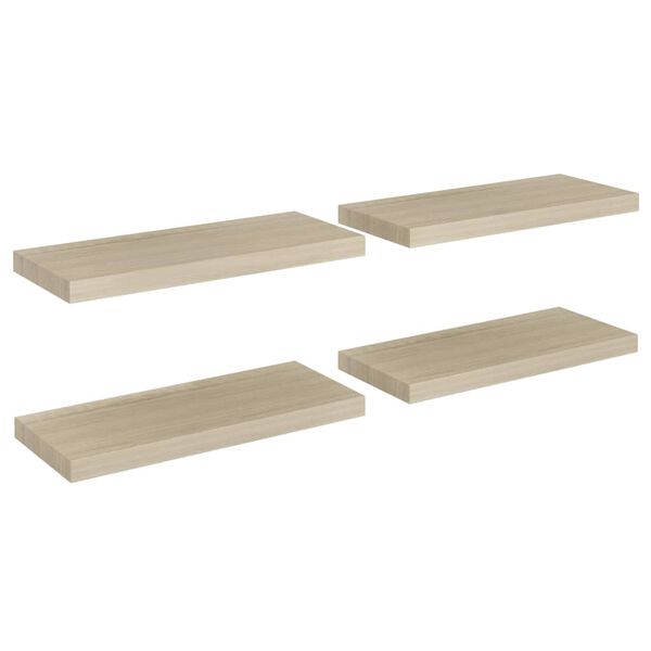 vidaXL Plovoucí nástěnné police 4 ks dub 60 x 23,5 x 3,8 cm MDF