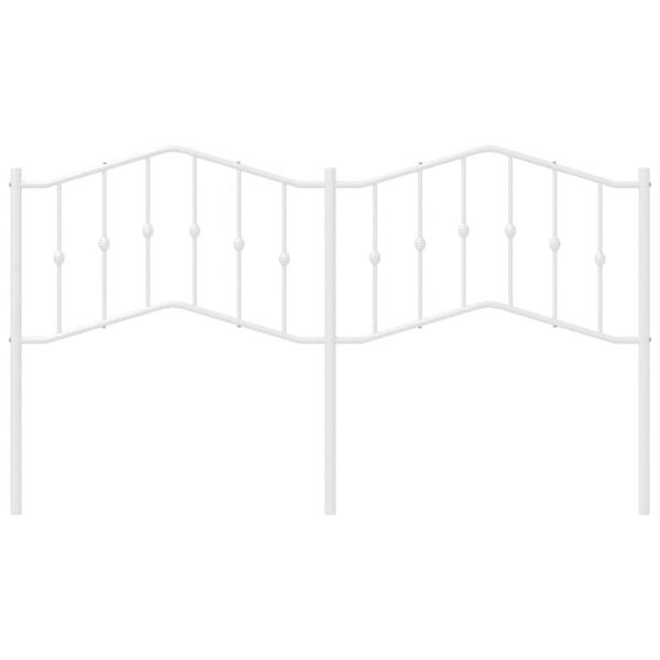 vidaXL Kovov&eacute; n&aacute;hradn&iacute; čelo postele b&iacute;l&eacute; 180 cm