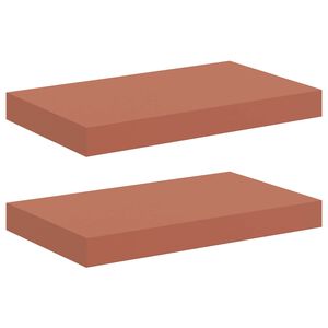 vidaXL N&aacute;stěnn&aacute; polička 2 ks Červen&aacute; 40 x 23,5 x 3,8 cm