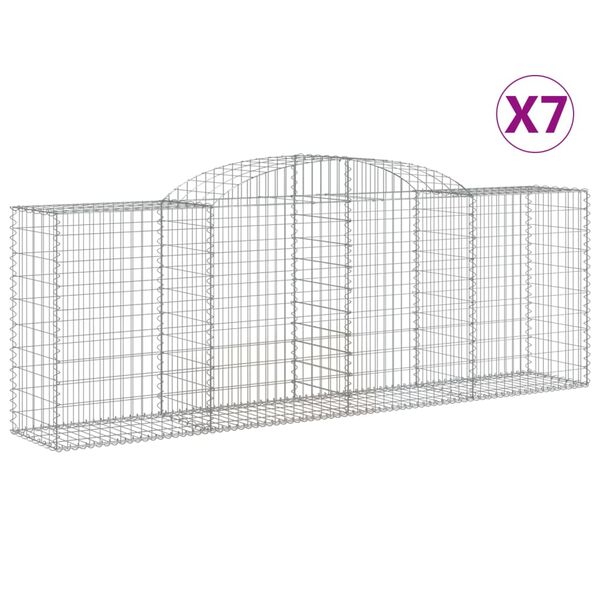 vidaXL Klenut&eacute; gabionov&eacute; ko&scaron;e 7 ks 300x50x100/120cm pozinkovan&eacute; železo