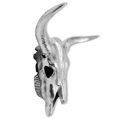 vidaXL Býčí lebka, nástěnná dekorace hliníková stříbrná