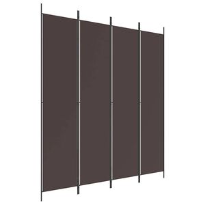 vidaXL 4d&iacute;ln&yacute; parav&aacute;n hněd&yacute; 200x220 cm textil
