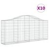 vidaXL Klenut&eacute; gabionov&eacute; ko&scaron;e 10ks 200x30x80/100 cm pozinkovan&eacute; železo