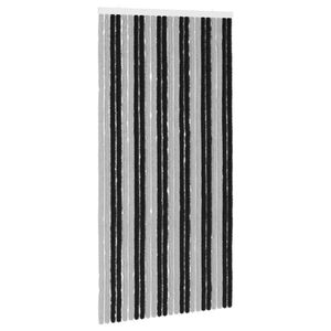 vidaXL Z&aacute;clona proti hmyzu Chenille &Scaron;ed&aacute; a čern&aacute; 100 x 200 cm 100% PP