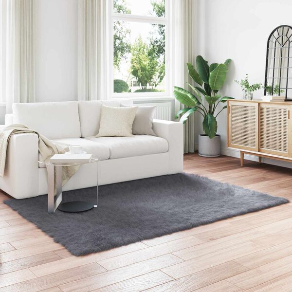 vidaXL Uměl&yacute; ovč&iacute; koberec Tafalla Antracit 160 x 230 cm Polyester