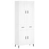 vidaXL Skř&iacute;ň highboard b&iacute;l&aacute; 69,5 x 34 x 180 cm kompozitn&iacute; dřevo