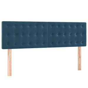 vidaXL Čela postele tmavě modr&aacute; 144x5x78/88 cm samet