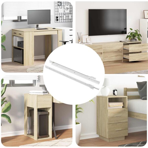 vidaXL Posuvn&iacute;k z&aacute;suvky 2 pcs B&iacute;l&aacute; 450 mm Ocel