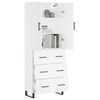 vidaXL Skř&iacute;ň highboard b&iacute;l&aacute; 69,5 x 34 x 180 cm kompozitn&iacute; dřevo