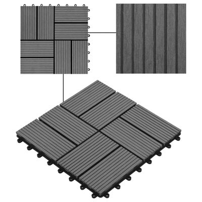 vidaXL 22 ks terasové dlaždice 30 x 30 cm 2 m² WPC šedé