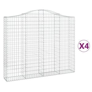 vidaXL Klenut&eacute; gabionov&eacute; ko&scaron;e 4 ks 200x30x160/180cm pozinkovan&eacute; železo