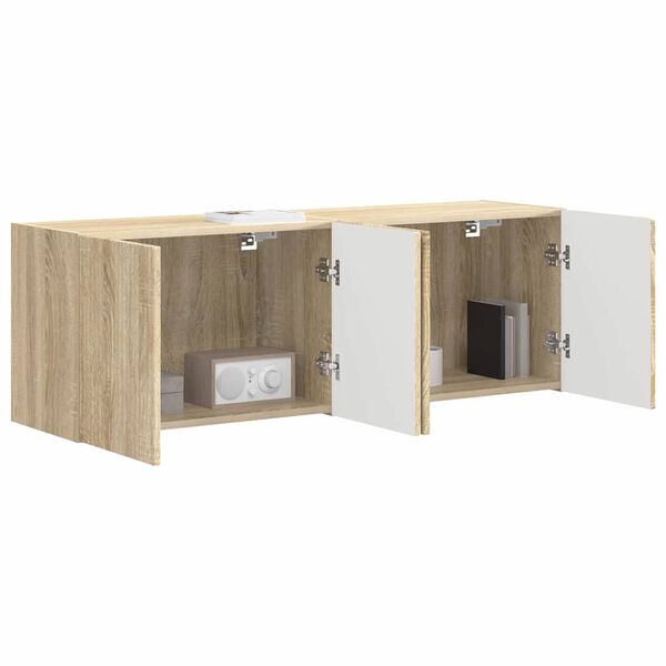 vidaXL TV wall cabinet N&aacute;stěnn&yacute; 2 pcs Sonoma dub 59,5 x 31 x 40 cm