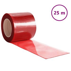 vidaXL Z&aacute;věs do dveř&iacute; červen&yacute; 200 mm x 1,6 mm 25 m PVC