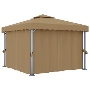vidaXL Alt&aacute;n se z&aacute;věsy 3 x 3 m taupe hlin&iacute;k