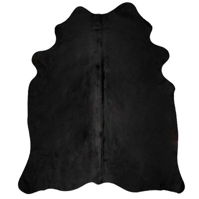vidaXL Koberec z pravé hovězí kůže černý 150 x 170 cm