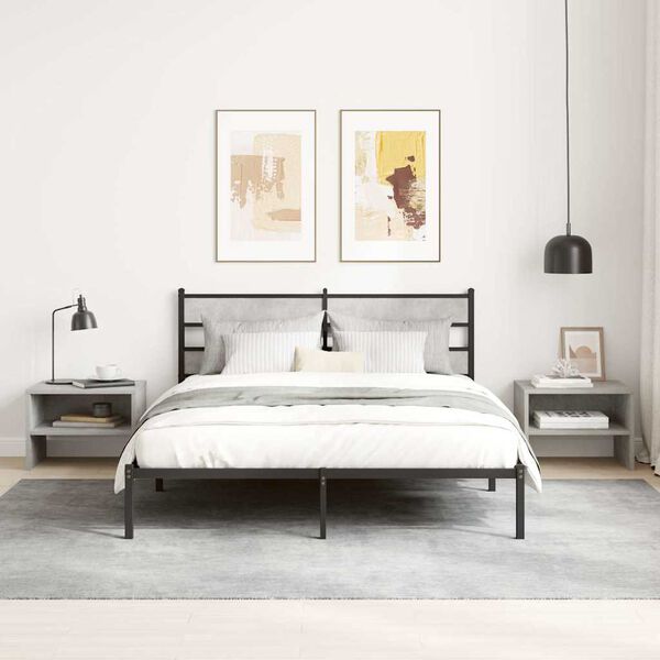 vidaXL Nočn&iacute; stolek betonově &scaron;ed&yacute; 40 x 30 x 30 cm kompozitn&iacute; dřevo