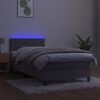 vidaXL Box spring postel s matrac&iacute; a LED světle &scaron;ed&aacute; 90x200 cm samet