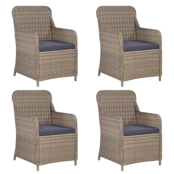 vidaXL 5d&iacute;ln&yacute; zahradn&iacute; j&iacute;deln&iacute; set hněd&yacute;