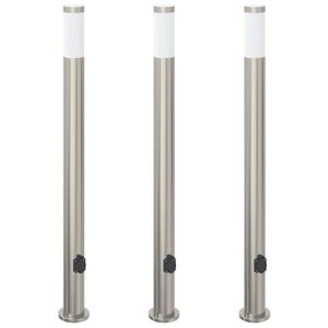 vidaXL Sloupkov&aacute; světla se z&aacute;suvkou 3 ks 110 cm nerezov&aacute; ocel IP44