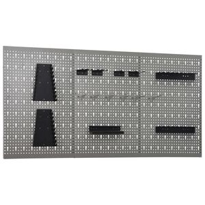 vidaXL N&aacute;stěnn&eacute; děrovan&eacute; panely 3 ks 40 x 58 cm ocel