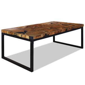 vidaXL Konferenčn&iacute; stolek teak a pryskyřice 110 x 60 x 40 cm