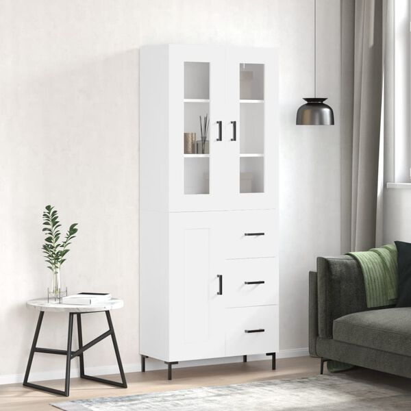 vidaXL Skříň highboard bílá 69,5 x 34 x 180 cm kompozitní dřevo