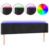 vidaXL Čelo postele s LED čern&eacute; 183 x 16 x 78/88 cm samet