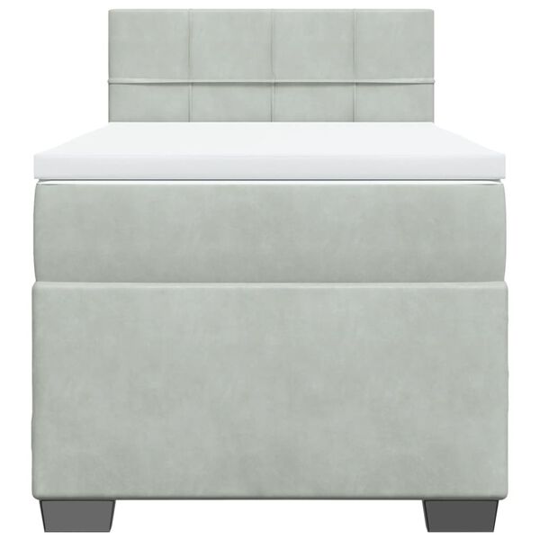 vidaXL Box spring postel s matrací světle šedá 90x190 cm samet