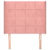 vidaXL Čelo postele typu u&scaron;&aacute;k růžov&eacute; 103x16x118/128 cm samet